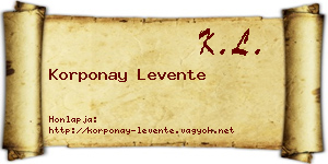 Korponay Levente névjegykártya