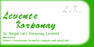 levente korponay business card